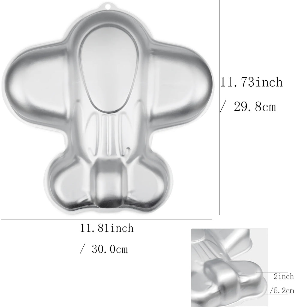 kefyixc airplane mould cake pan, aluminum cake pan for birthday、party and other occasions cake, dessert making, Silver.