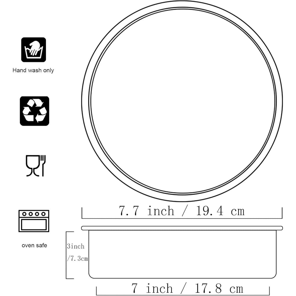 kefyixc7x3 inch round cake pans Set of 2,birthday cake pans, cheesecake, cakes more - durable aluminum molds for circle cake pan (7×3 round Cake Pan, Set of 2)