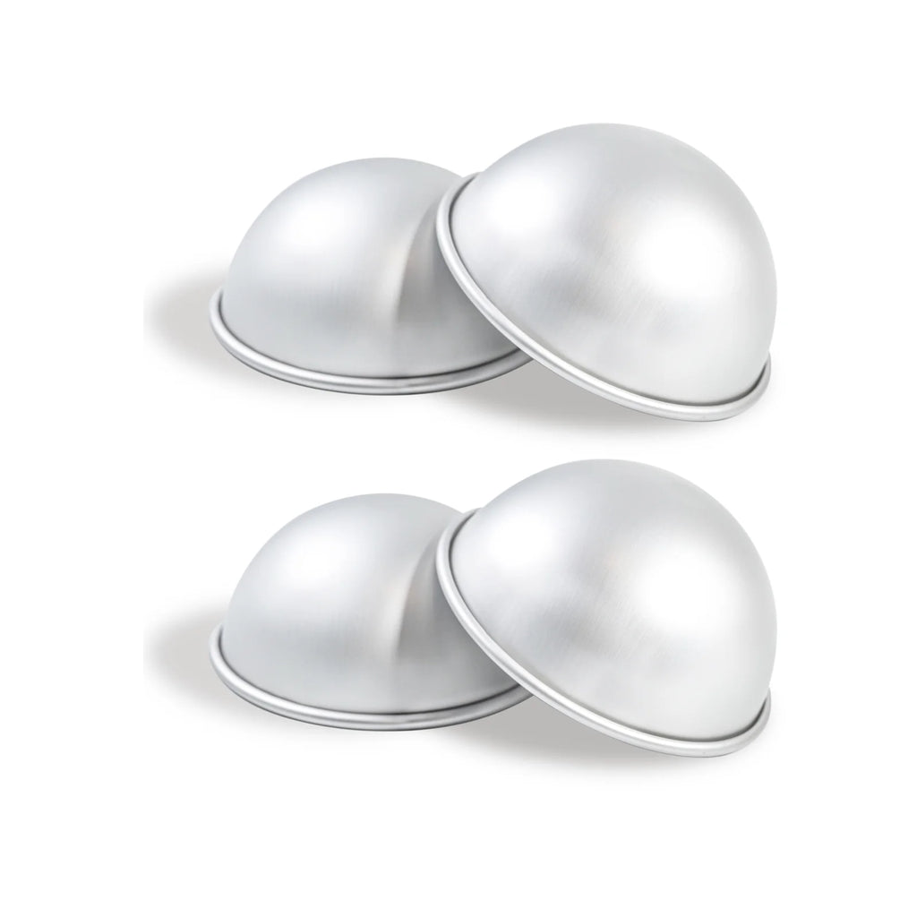 kefyixc small hemisphere 4 inch cake pans baking cake mold suitable for birthday parties,birthday cake pans , family gatherings, daily dessert making, parent-child interaction silver