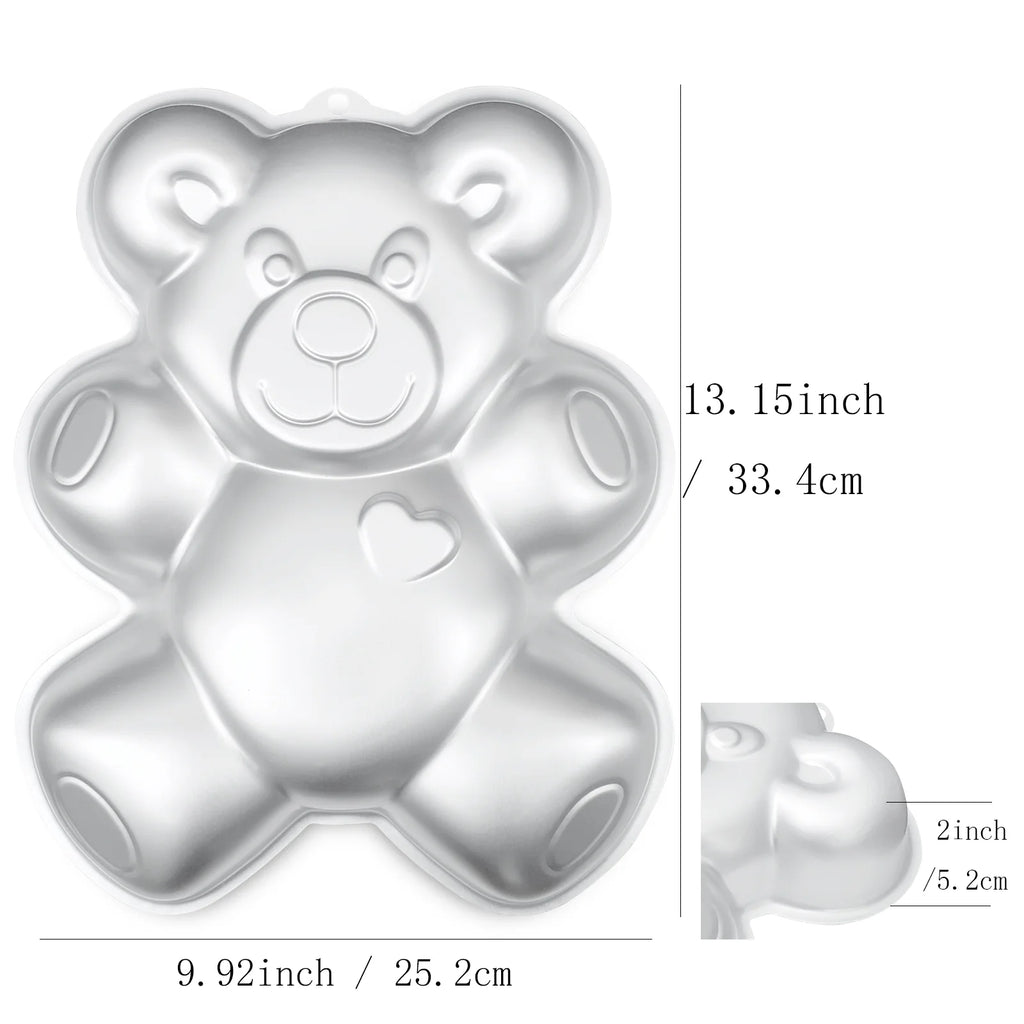 Kefyixc Big Bear Cake Pans, birthday cake pans aluminum cake pan for birthday、Wedding Ceremony、party and other occasions cake, dessert making, Silver.