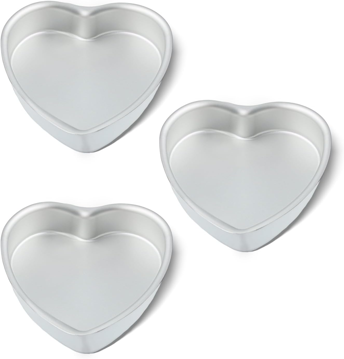 Set of 2 Heart-shaped cake pan, heart-shaped cake tin, aluminum, 8-inch heart-shaped, for weddings, parties, family and other occasions cake (8 x 2 Inch,Set of 2)