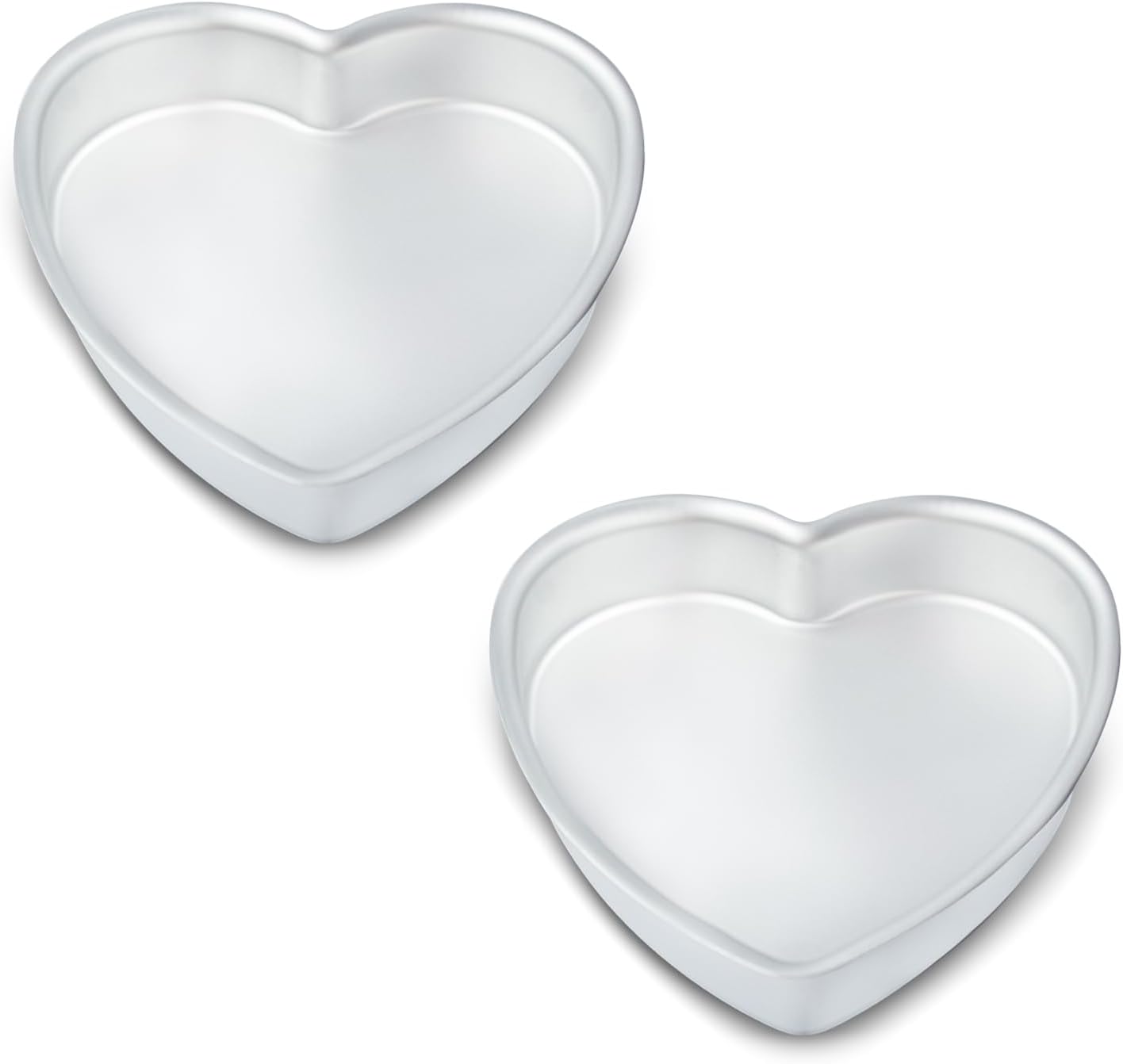 Set of 2 Heart-shaped cake pan, heart-shaped cake tin, aluminum, 8-inch heart-shaped, for weddings, parties, family and other occasions cake (8 x 2 Inch,Set of 2)