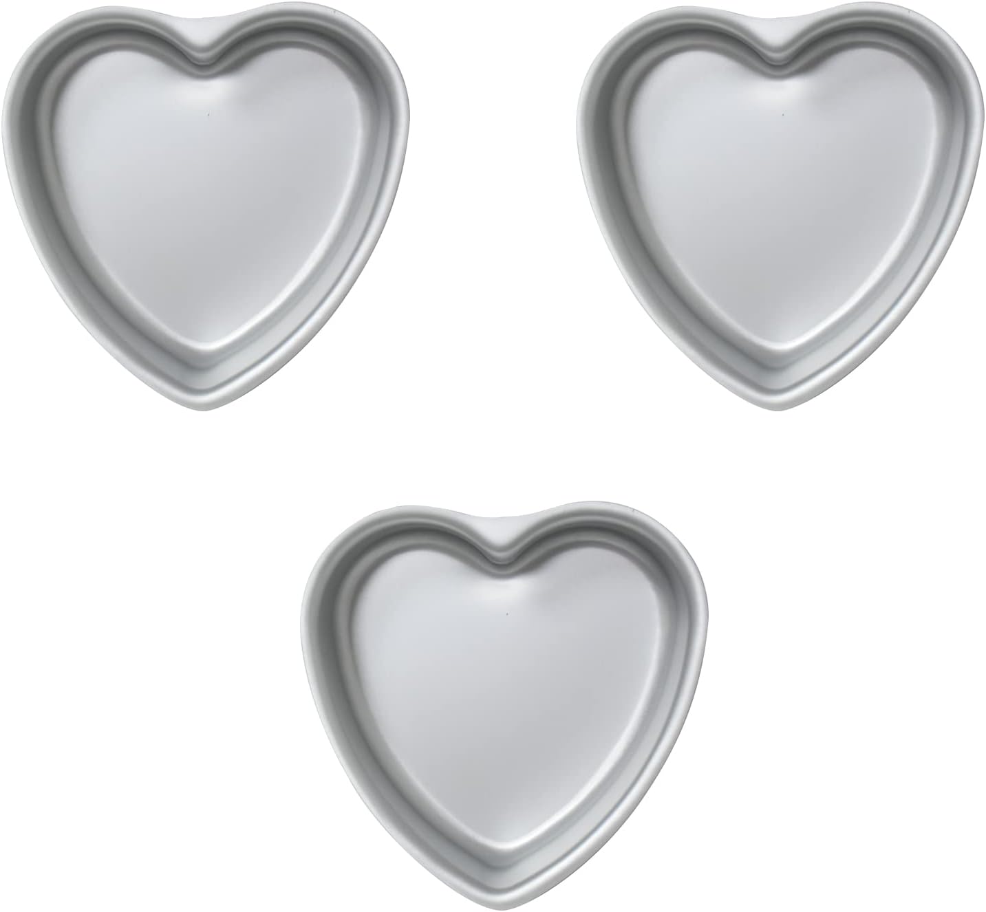 Set of 2 Heart-shaped cake pan, heart-shaped cake tin, aluminum, 8-inch heart-shaped, for weddings, parties, family and other occasions cake (8 x 2 Inch,Set of 2)