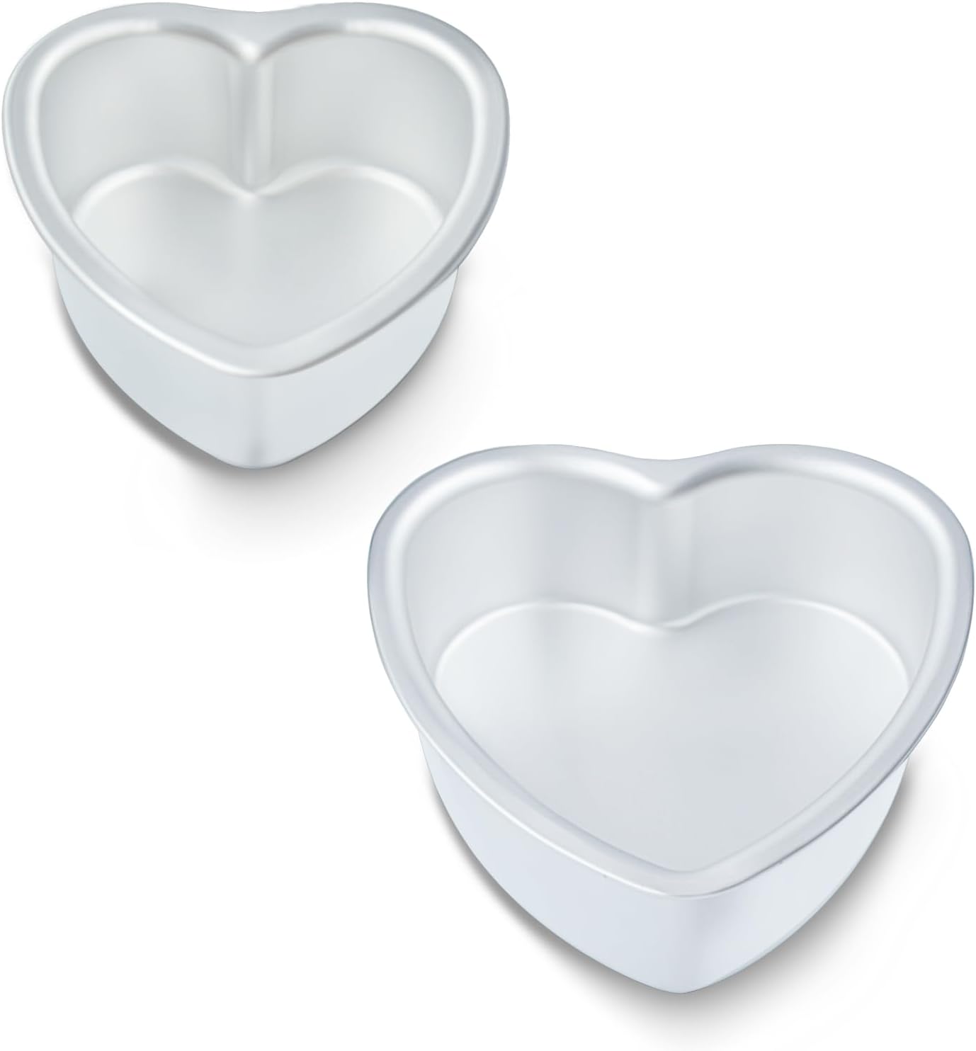 Set of 2 Heart-shaped cake pan, heart-shaped cake tin, aluminum, 8-inch heart-shaped, for weddings, parties, family and other occasions cake (8 x 2 Inch,Set of 2)