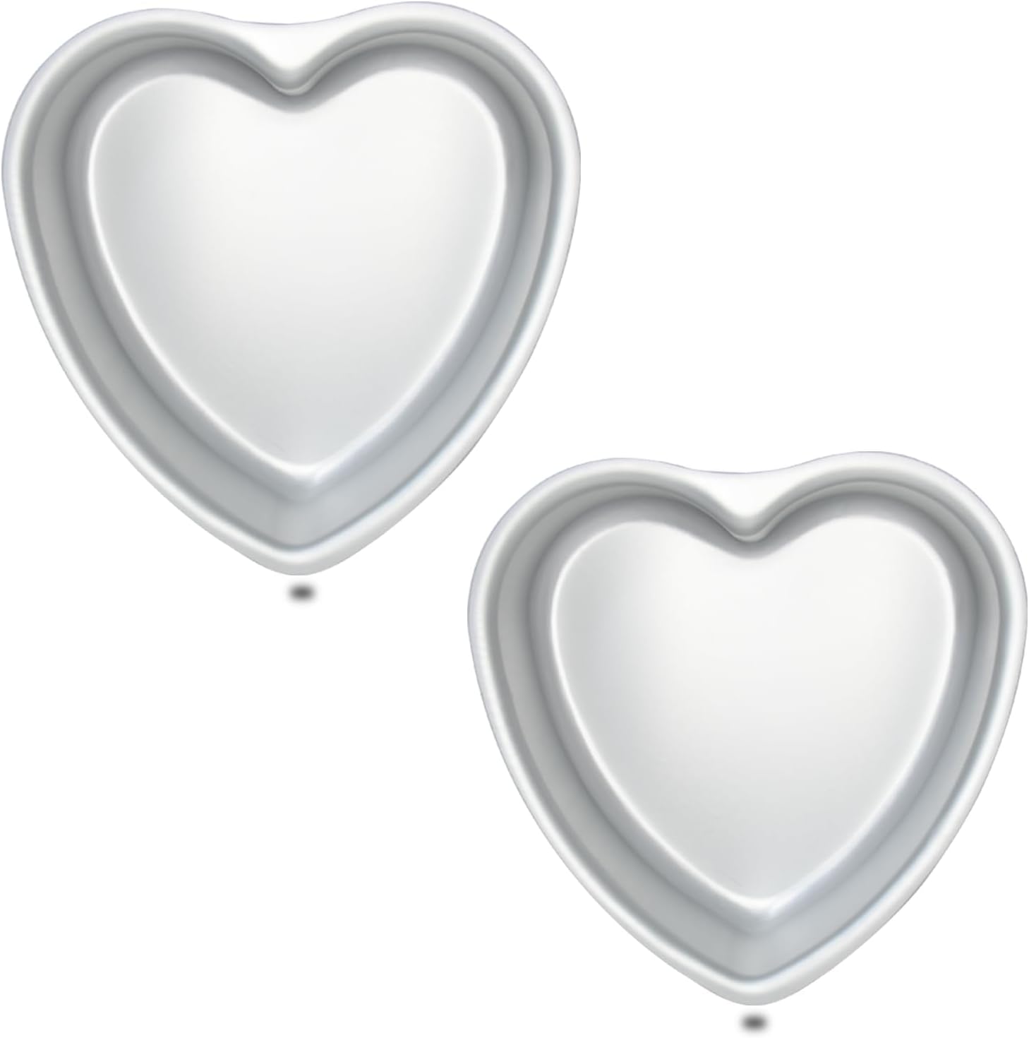 Set of 2 Heart-shaped cake pan, heart-shaped cake tin, aluminum, 8-inch heart-shaped, for weddings, parties, family and other occasions cake (8 x 2 Inch,Set of 2)