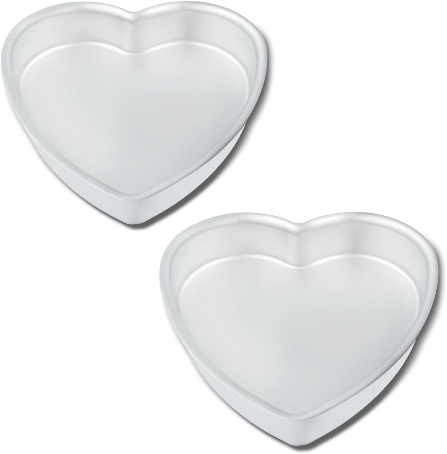 Set of 2 Heart-shaped cake pan, heart-shaped cake tin, aluminum, 8-inch heart-shaped, for weddings, parties, family and other occasions cake (8 x 2 Inch,Set of 2)