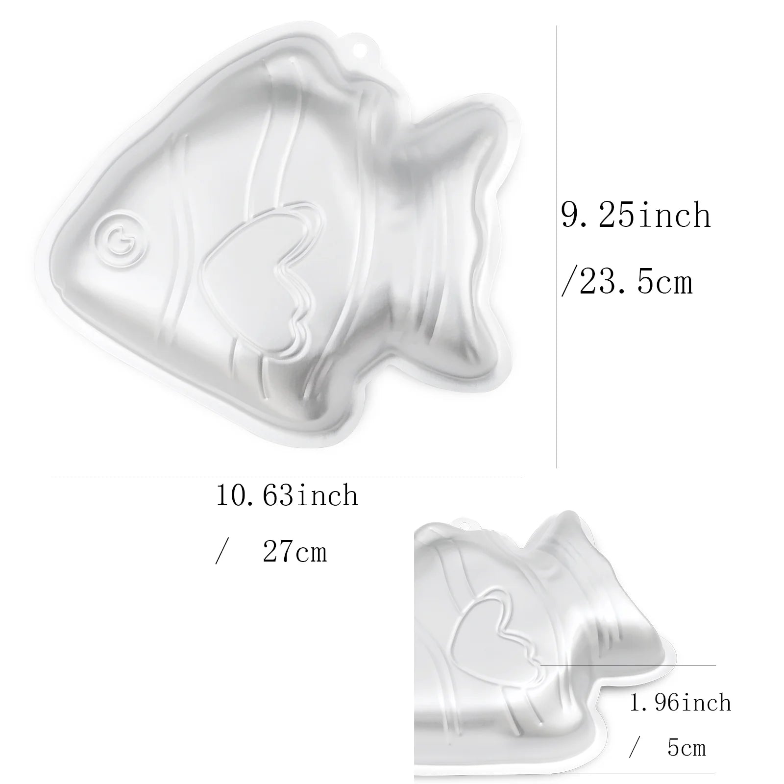 kefyixc fish-shaped cake pans, aluminum cake pan for birthday,birthday cake pans ,party and other occasions cake, dessert making, Silver.