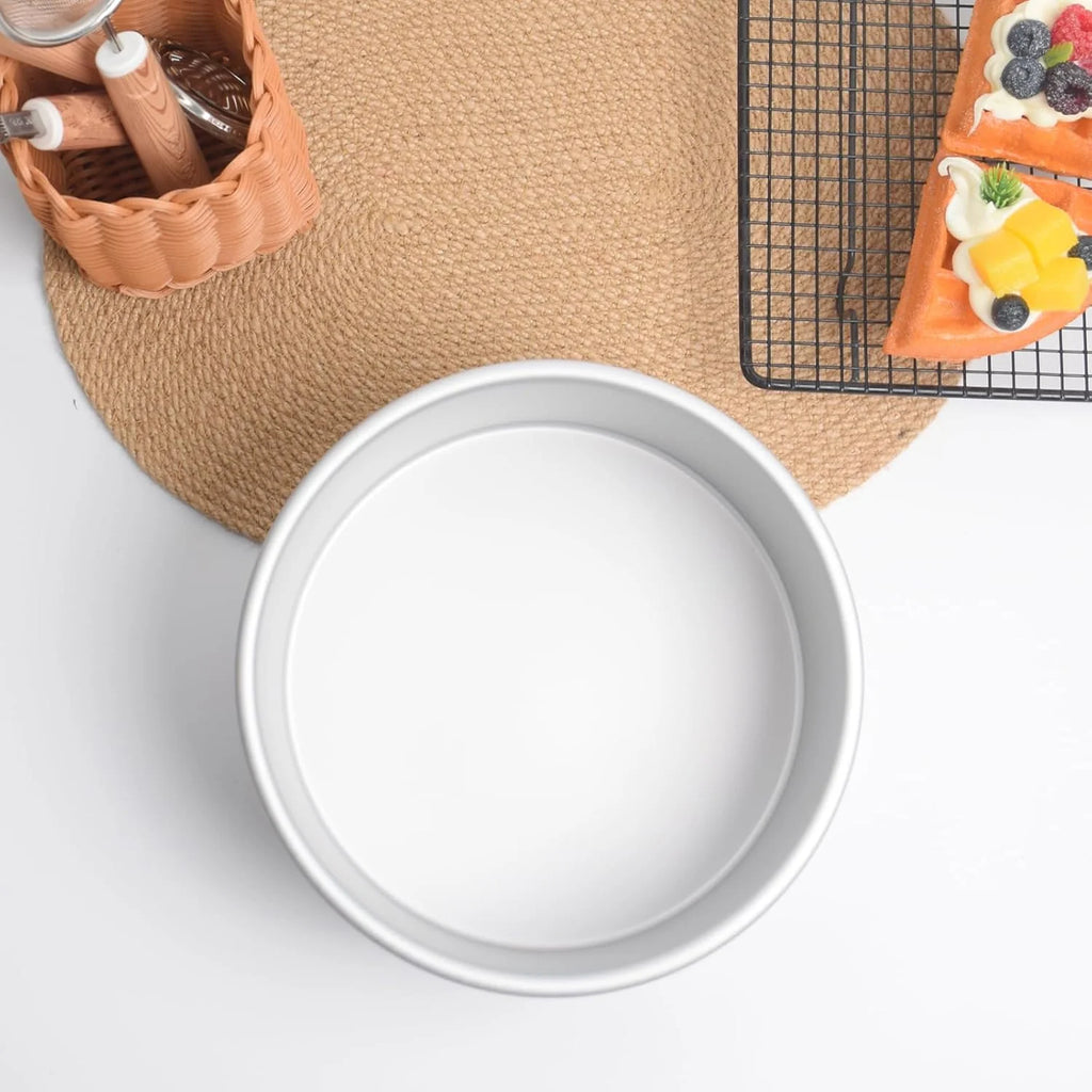 Kefyixc 8×4 round Cake Pans,Aluminum cake pans baing pan for birthday cake party (8×4 round Cake Pans)