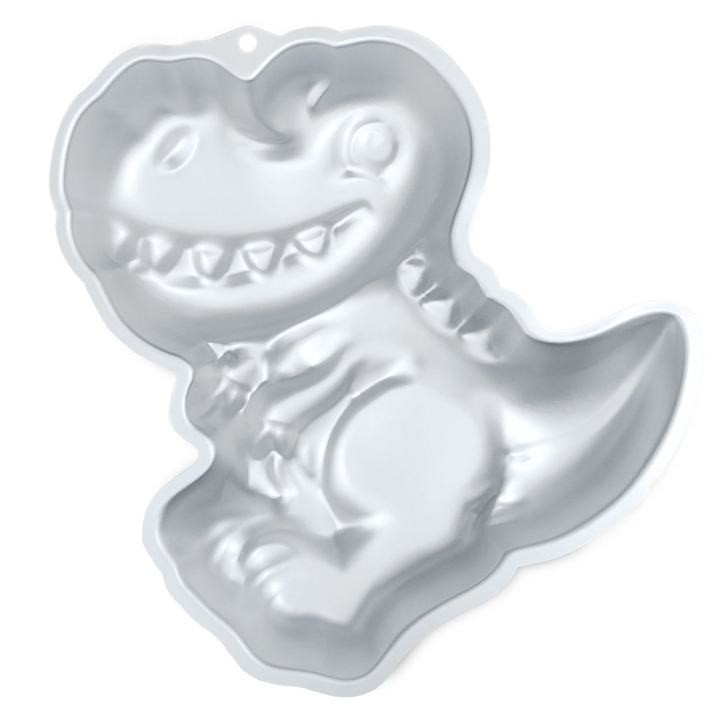 kefyixc cartoon dinosaur cake pans, aluminum cake pans for birthday、party and other occasions cake, dessert making, Silver.