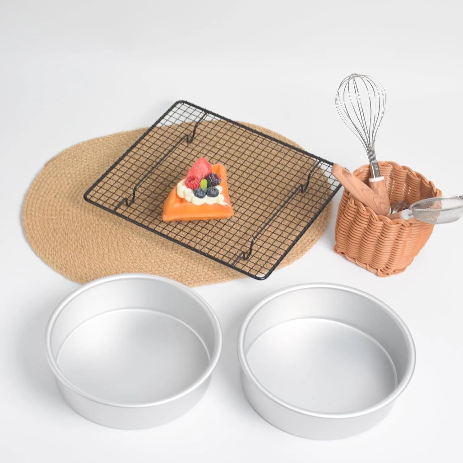 kefyixc7x3 inch round cake pans Set of 2,birthday cake pans, cheesecake, cakes more - durable aluminum molds for circle cake pan (7×3 round Cake Pan, Set of 2)