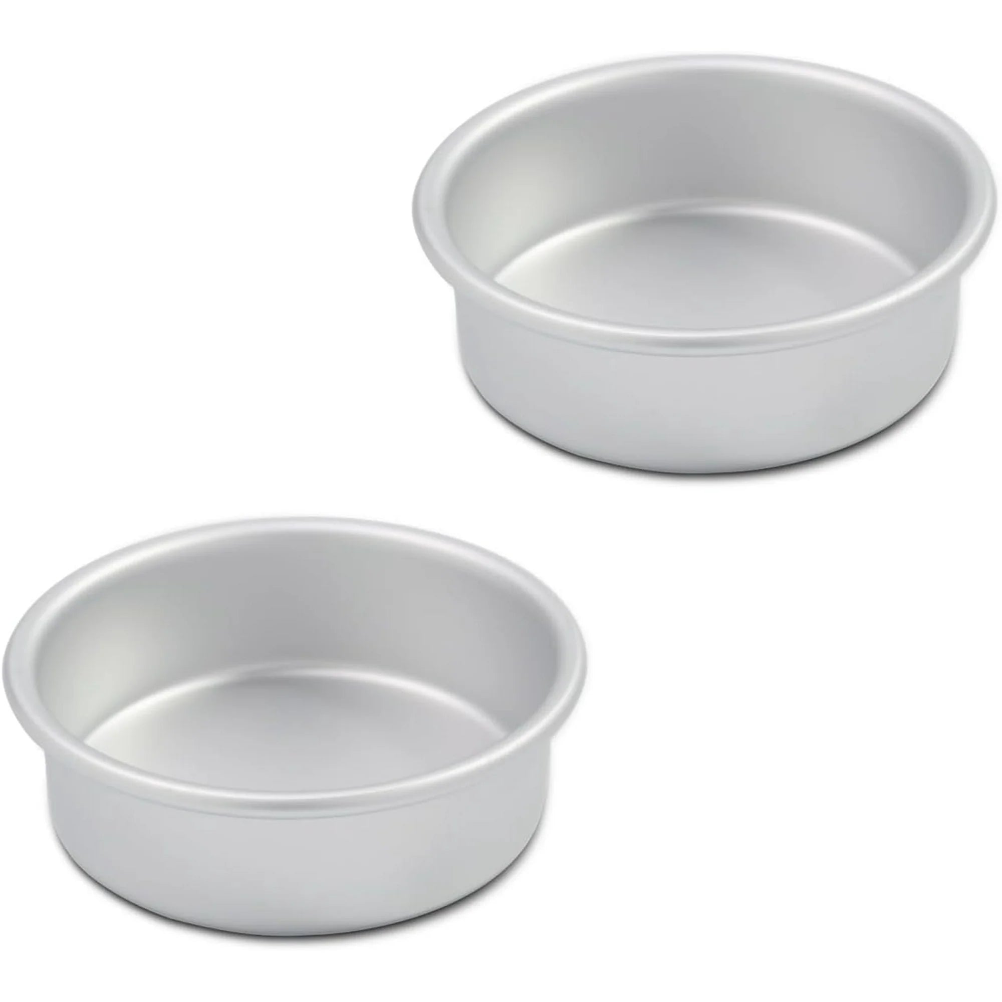 Kefyixc Aluminum smash cake 5×2 inch round Cake Pans Set of 2,anodized aluminum,layer cake pan,birthday cake pans, baking pan For birthday cake, party cake Silver (5×2 round Cake Pan, Set of 2)