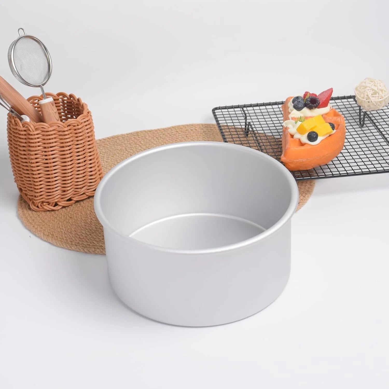 Kefyixc 8×4 round Cake Pans,Aluminum cake pans baing pan for birthday cake party (8×4 round Cake Pans)