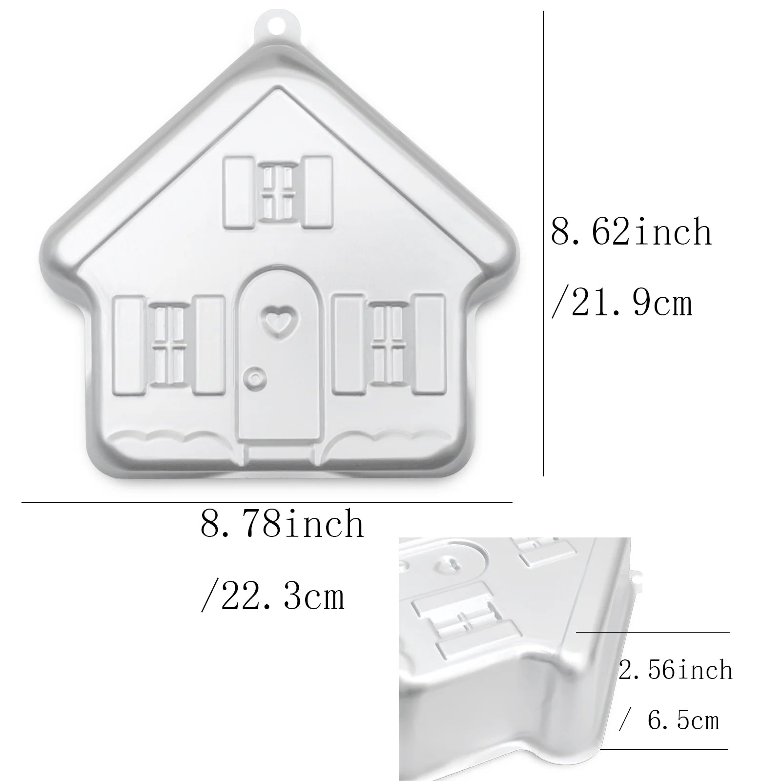 Kefyixc house shaped cake pan, aluminum cake pan for birthday、party and other occasions cake, dessert making, Silver.