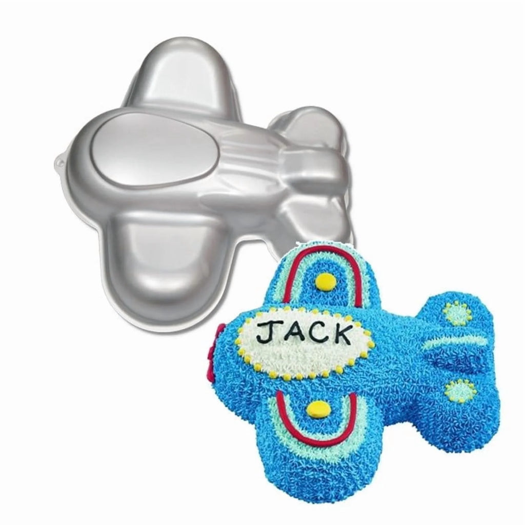 kefyixc airplane mould cake pan, aluminum cake pan for birthday、party and other occasions cake, dessert making, Silver.